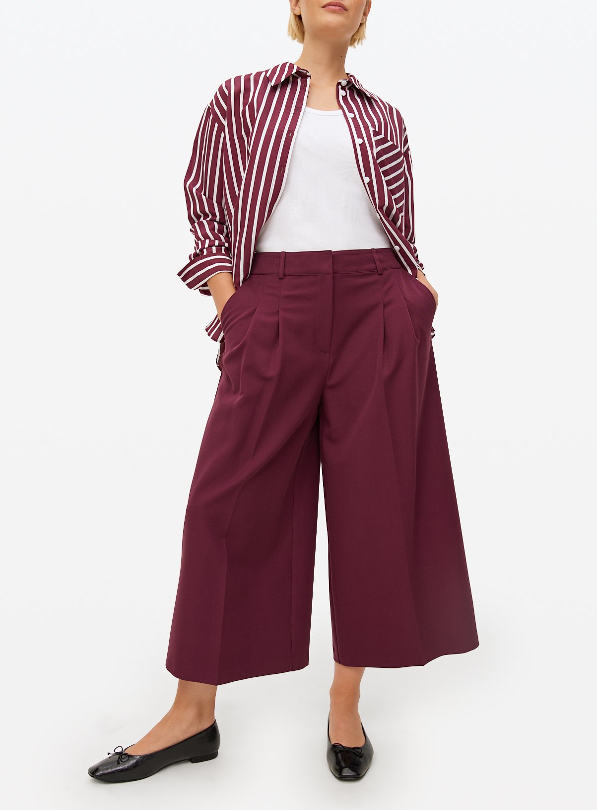 Burgundy Tailored Culottes 20 - Image 2 thumbnail